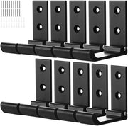 Set di 10 Hanger da asciugamano e da abito - Inclinabile - Nero - Lega di alluminio - Corrosione resistente - Haak