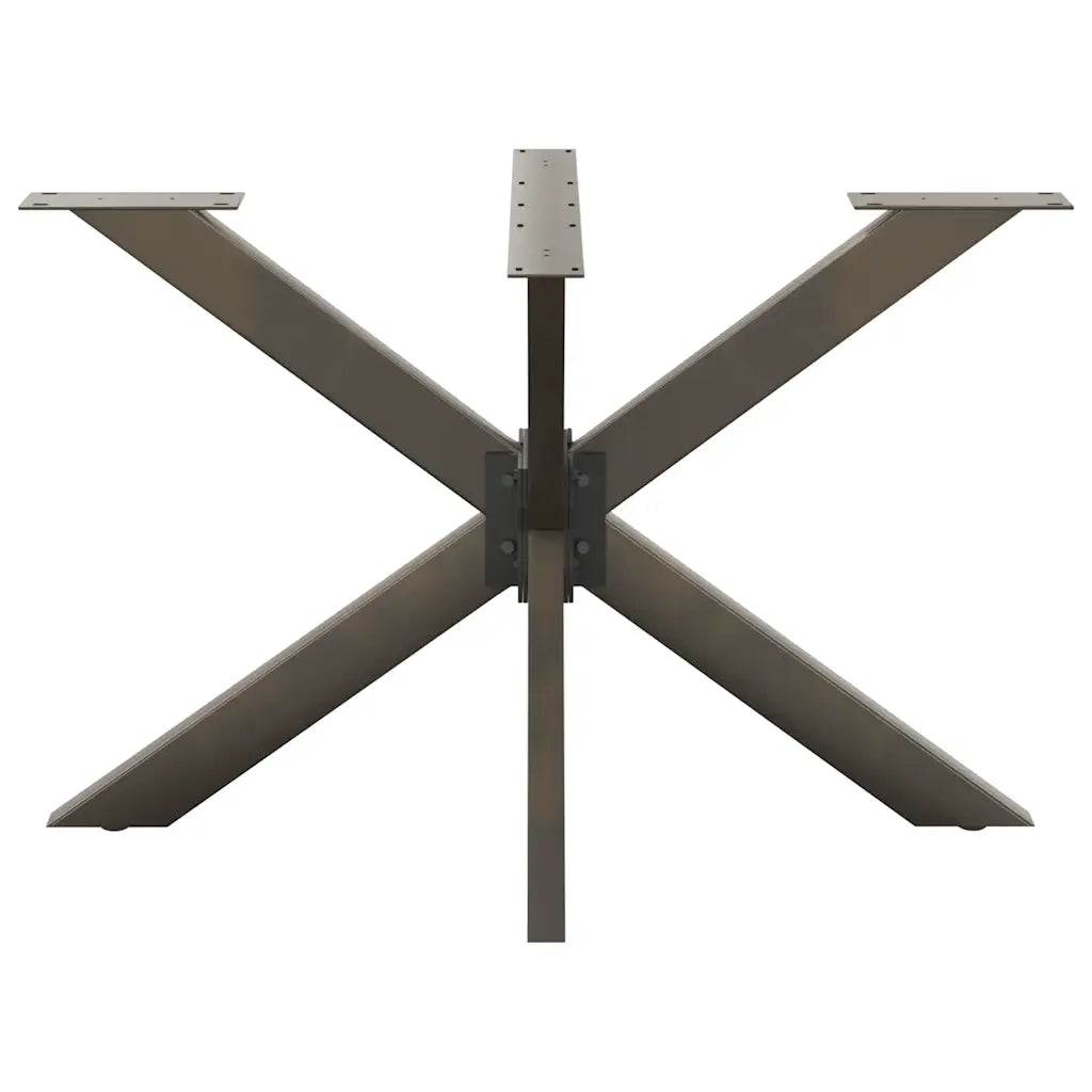 vidaXL Gamba per Tavolo da Pranzo a Forma di Ragno Nero 120x68x(72-73) cm Acciaio