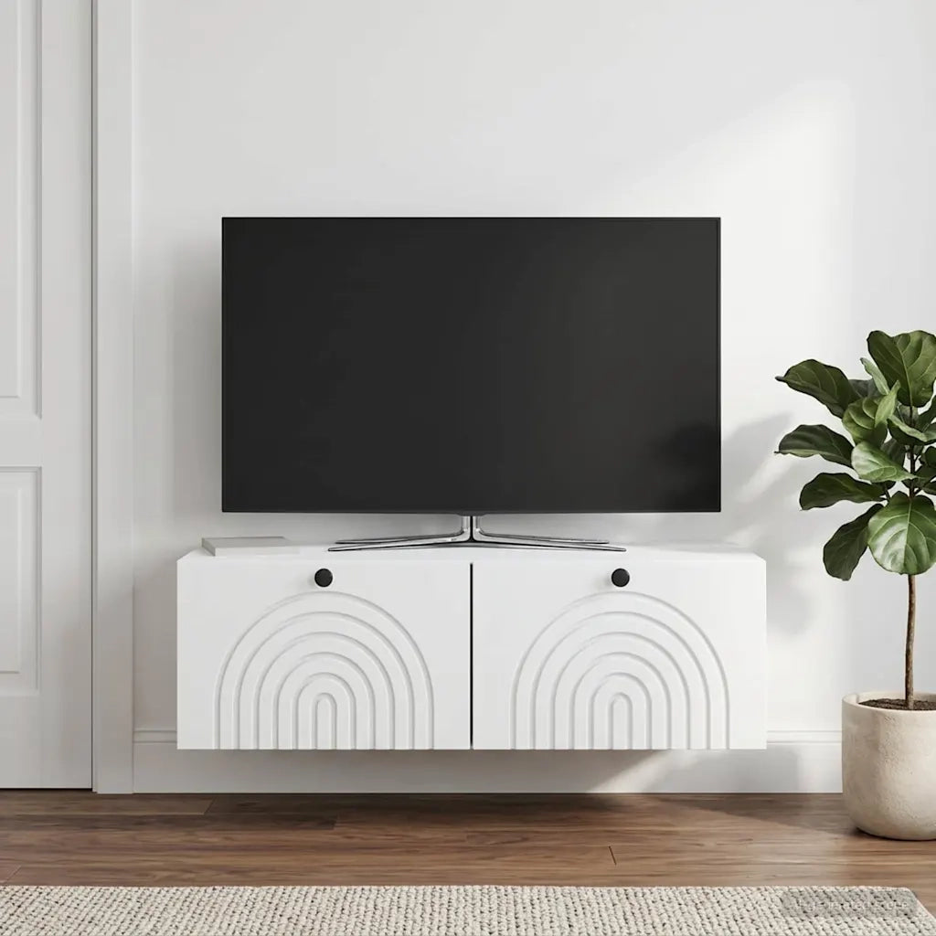 Mobile Porta TV da Muro Bianco 99 x 41 x 30 cm 898185