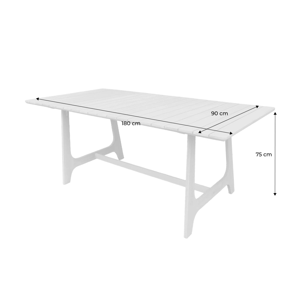 Tavolo da giardino in legno di acacia 8 posti, 180cm, marrone naturale