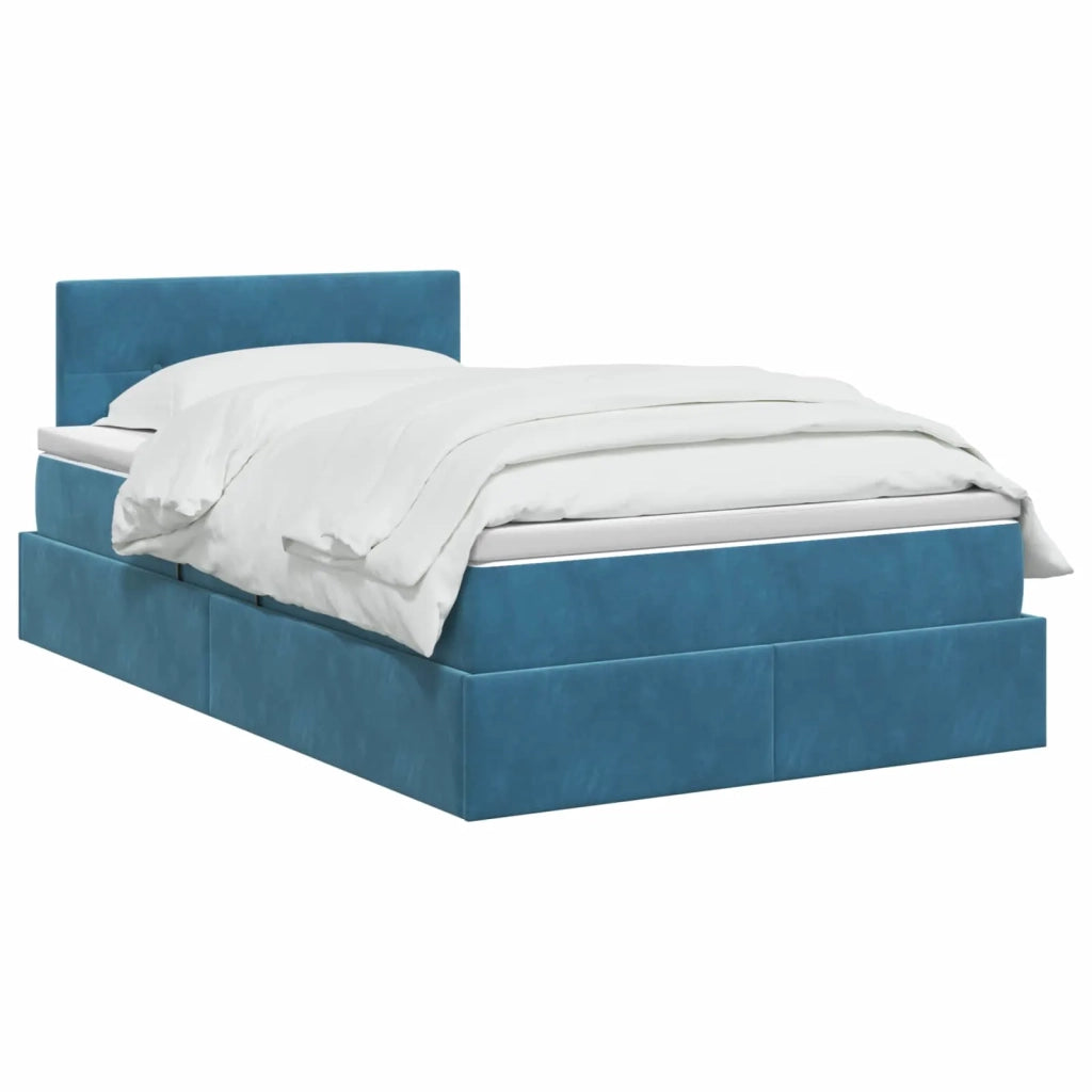 Letto con Contenitore Blu Scuro 120 x 200 cm Velluto 3458803
