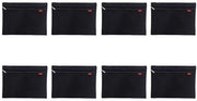 8 borse A4 con rete trasparente con cerniera, contenitori per mappe, borsa con rete trasparente con cerniera, nylon trasparente, impermeabile doppia cerniera, per scuola, ufficio, viaggi, nero