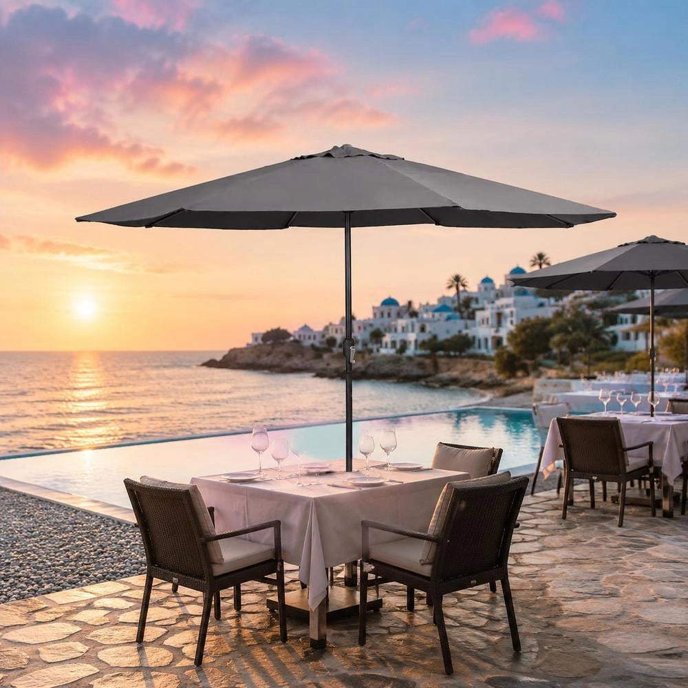 Parasol With Metal Pole 390 Cm Anthracite