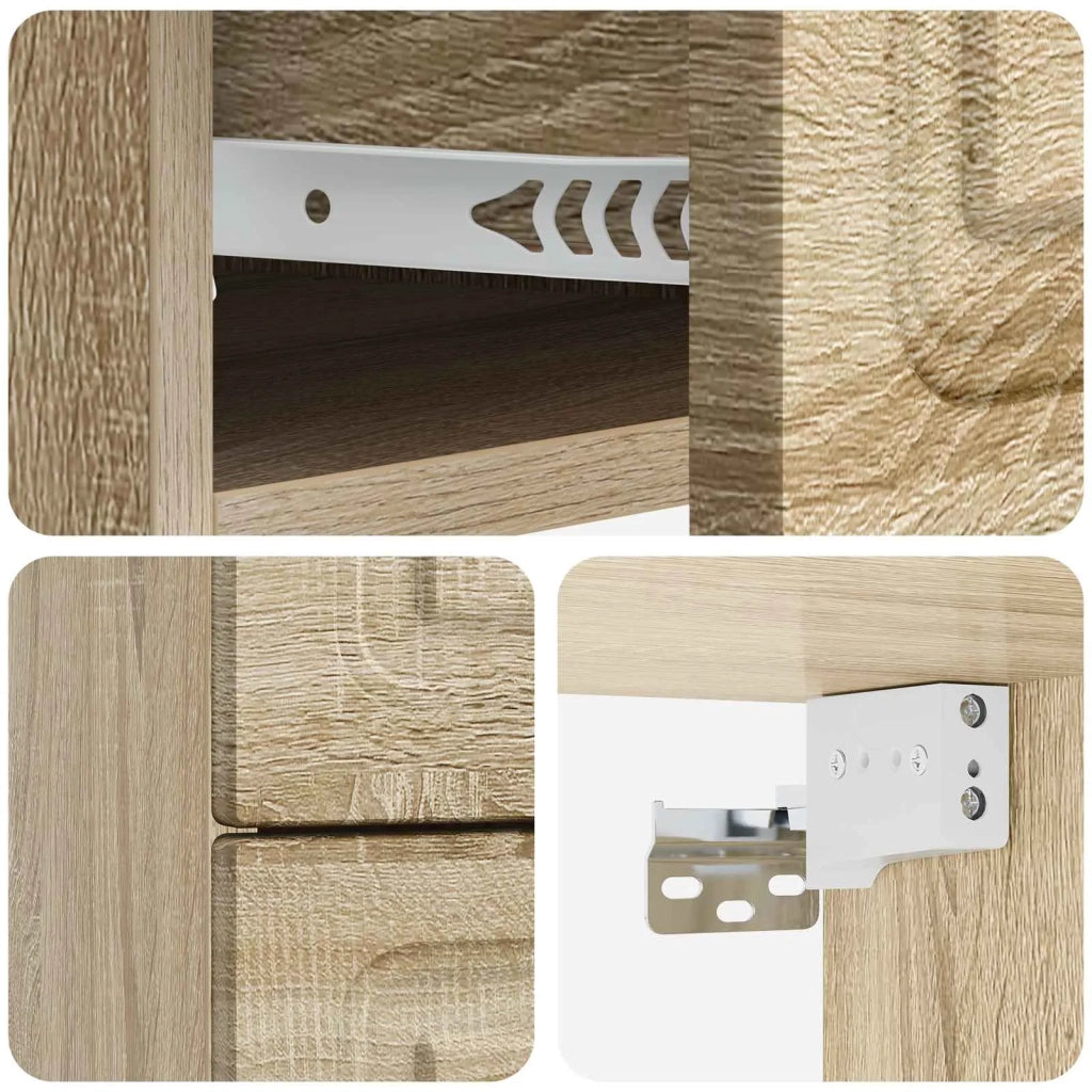 Mobiletto da notte a muro Rovere Sonoma 34,5 x 33 x 40 cm 899319