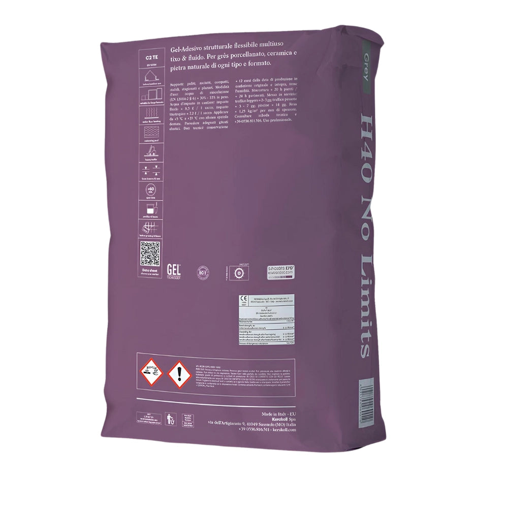 Kit kerakoll gel adesivo strutturale h40 no limits grigio 6x25kg