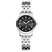 Trade Shop - Orologio Uomo Donna Longbo 80436 Analogico Data Impermeabile Acciaio Silver Nero -   -donna    -