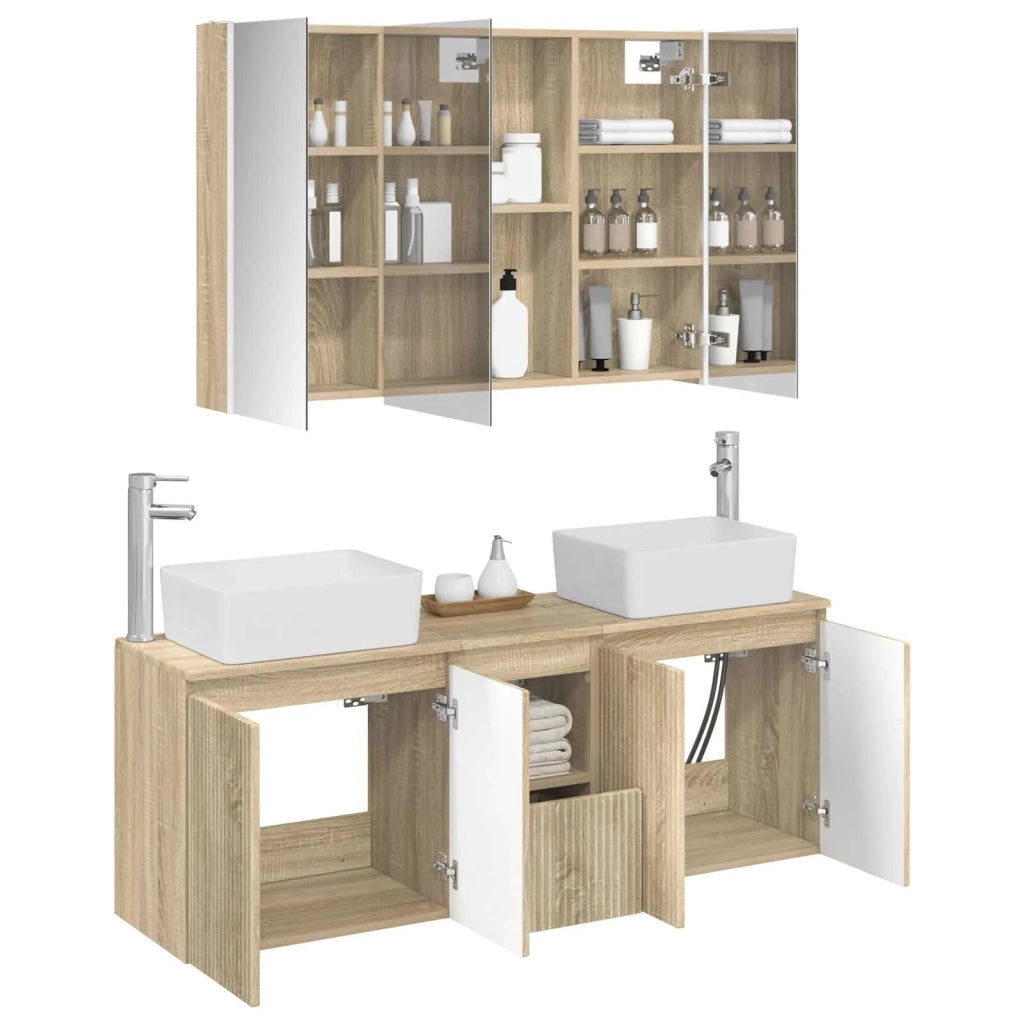 Set di Armadi da Bagno 4 pcs Rovere Sonoma Legno ingegnerizzato 3406425