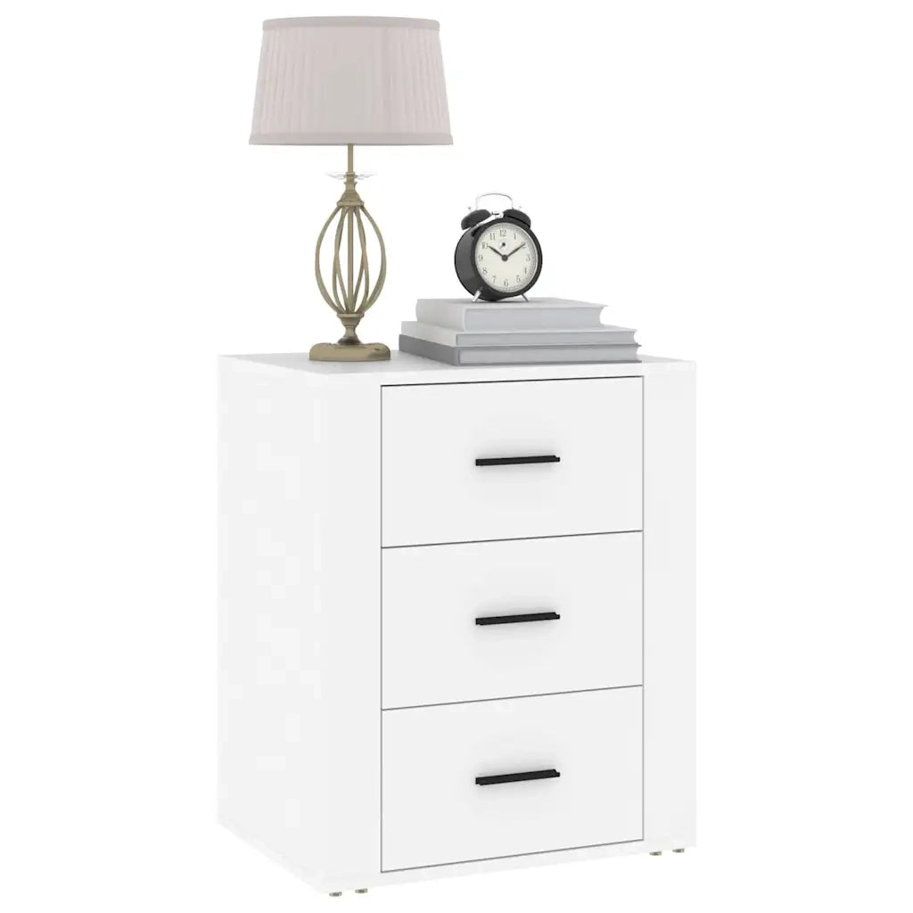 Comodino Bianco 50x36x60 cm in Legno Ingegnerizzato 816712