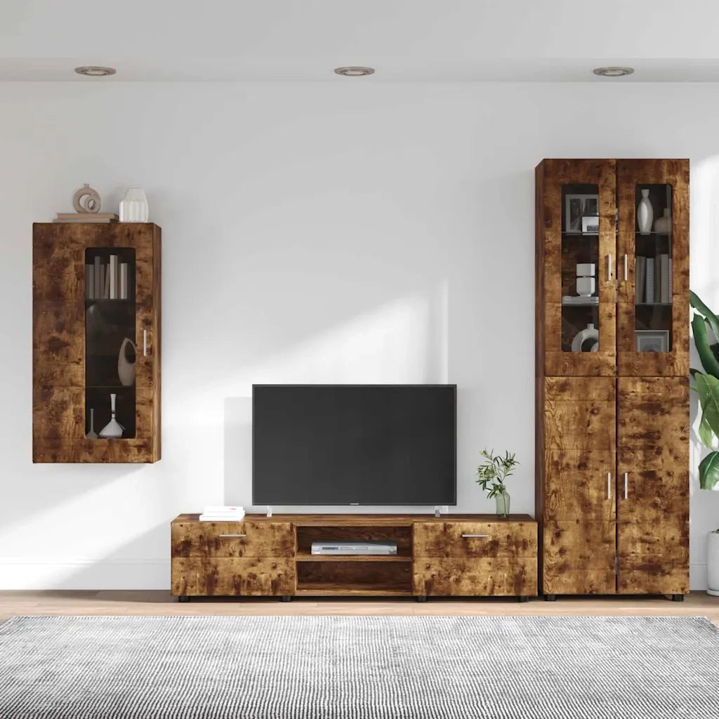 Set mobile TV con cassetto FLORIN Rovere fumé Legno multistrato