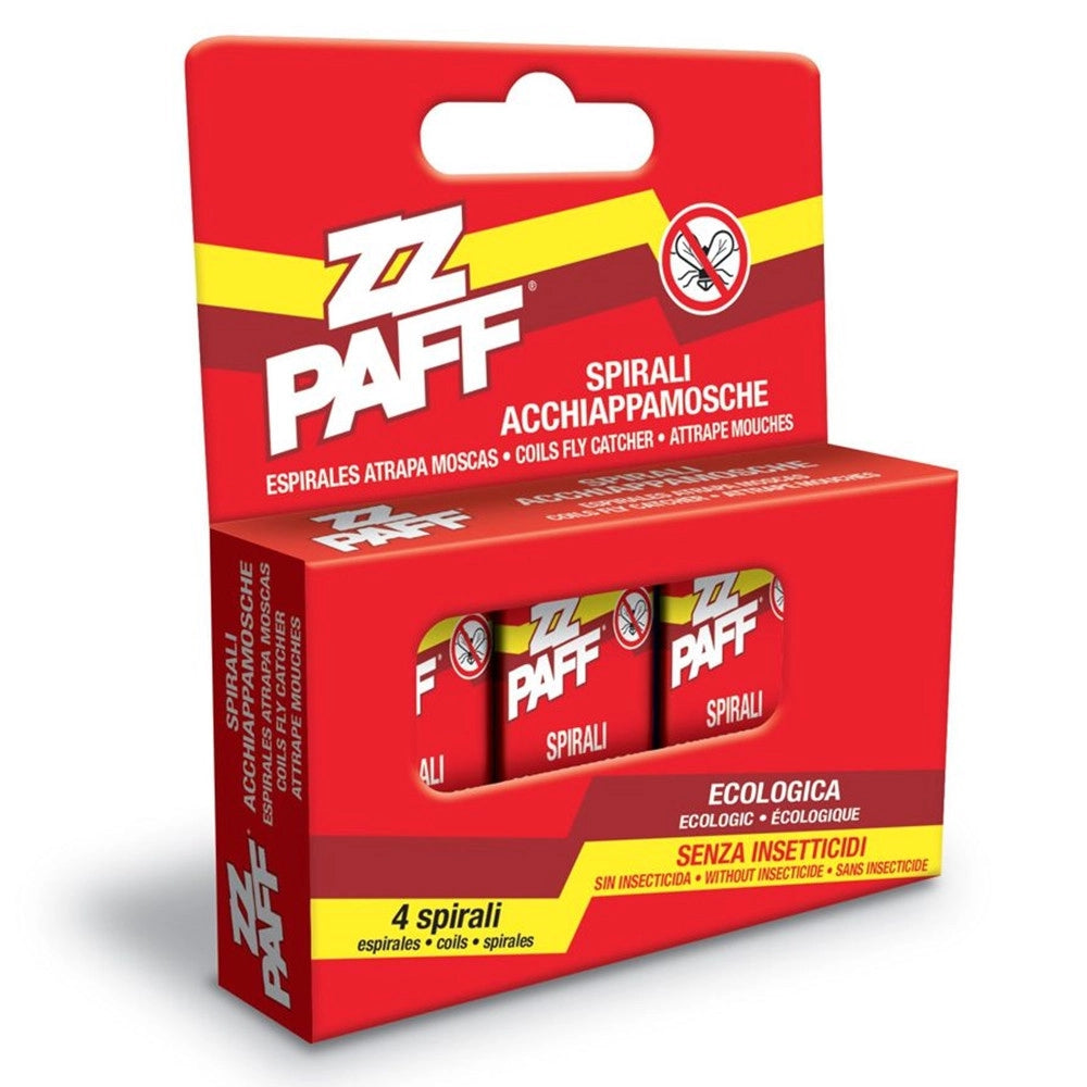 Trade Shop - Set 24pz Da 4 Spirali Rotolino Acchiappamosche Adesive Ecologico Senza Insetticidi 008377z -