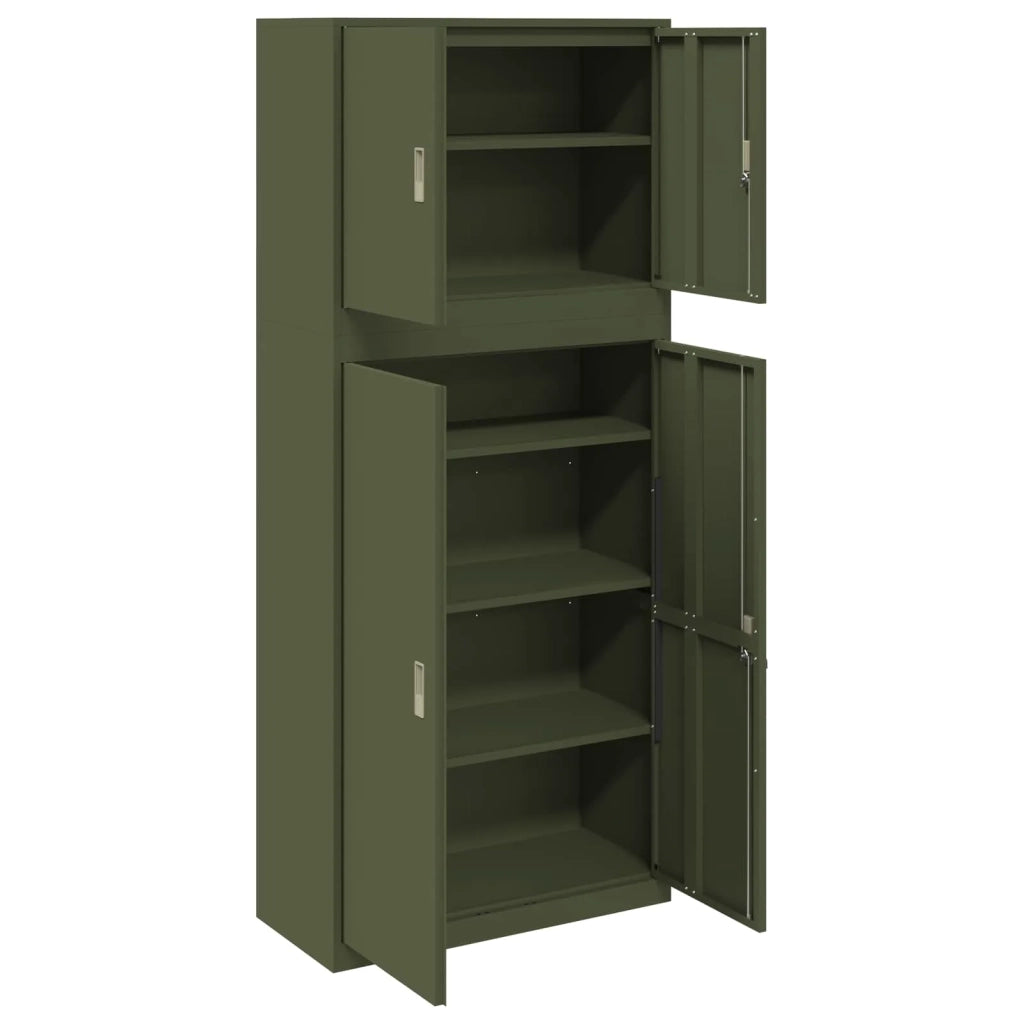Armadio 2 pz Verde Oliva 90 x 40 x 210 cm Acciaio Bloccabile 3438727