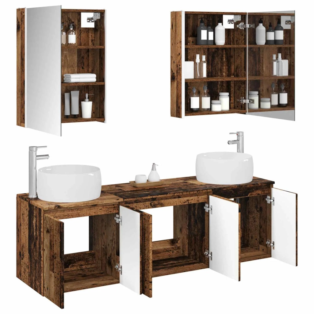 Set di Armadi da Bagno 5 pcs Legno antico Legno ingegnerizzato 3406533