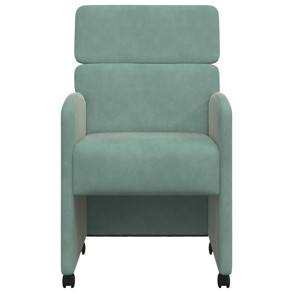 Sedie da Pranzo con Ruote 2 pcs verde mare 58 x 65 x 98 cm 42017883