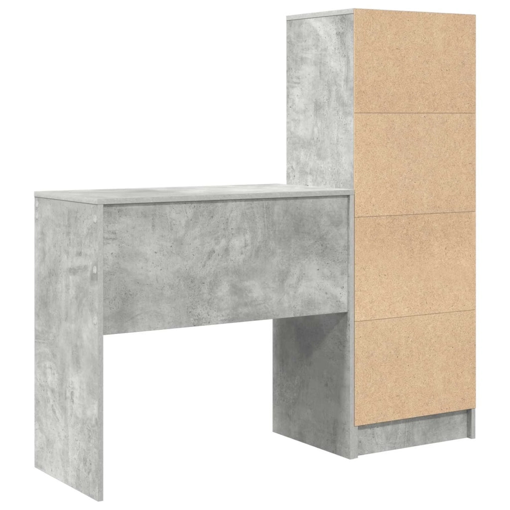 Scrivania con cassetto con lo scaffale 2 pcs Grigio cemento 3337316