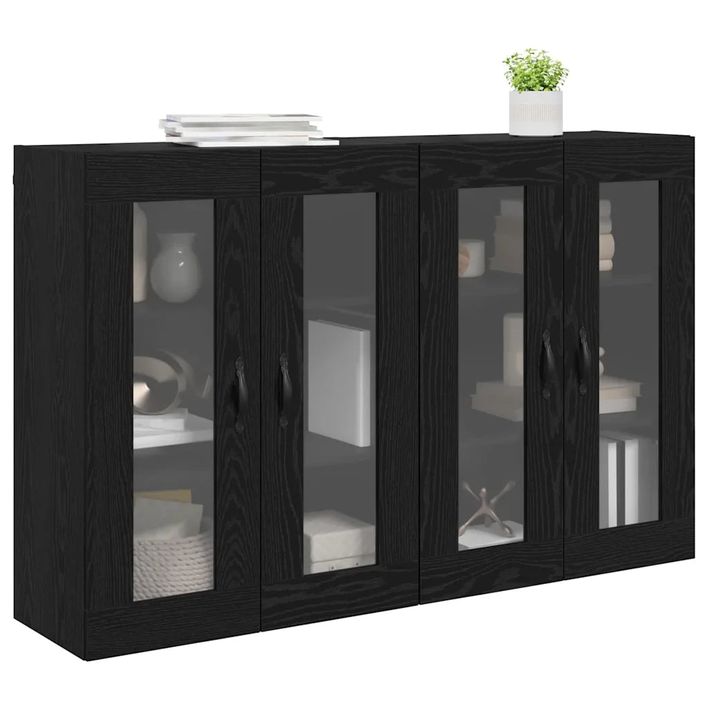 Armadi da Parete 2 pz Rovere Nero 69,5 x 34 x 90 cm CFW4980269