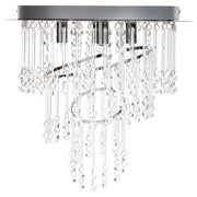 Lampadario in metallo argentato ⌀ 45 cm Cristalli di vetro Finitura cromata Illuminazione Glam