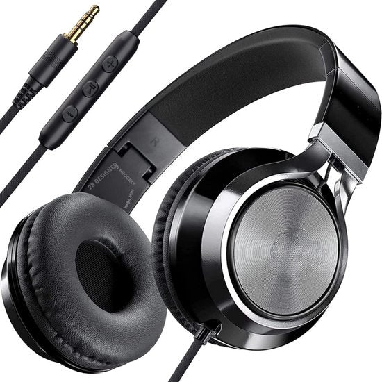 CL750 Cuffie On-Ear Op-Pieghevole Con Isolamento Acustico - Microfono E Regolazione Del Volume - Ideali Per Computer E Smartphone (Nero)