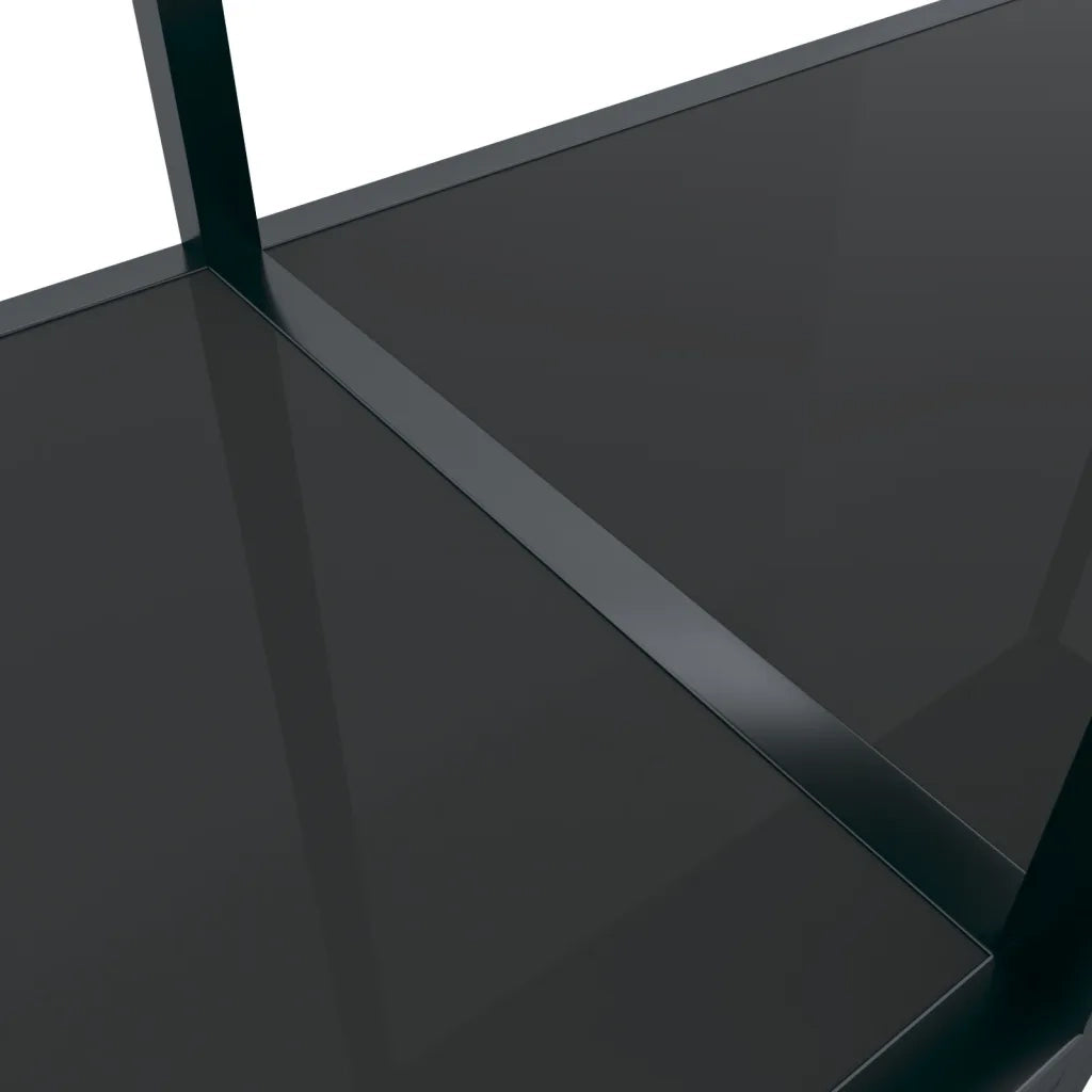 Tavolo Consolle Nero 180x35x75,5 cm in Vetro Temperato 331703