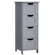 Mobiletto da bagno su gambe mobiletto portaoggetti con 4 cassetti cassettiera 30 x 30 x 82 cm per soggiorno cucina e corridoio salvaspazio grigio 12_0006507