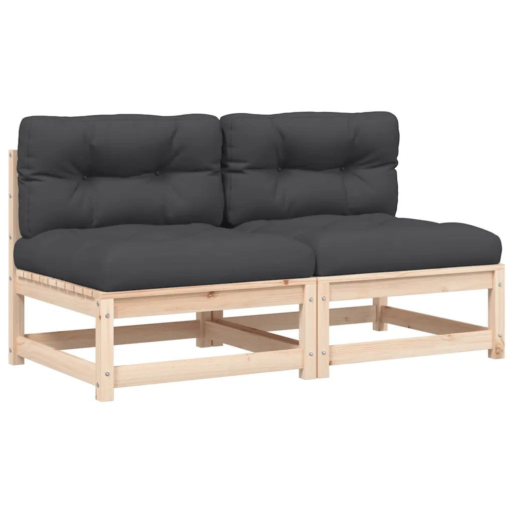 Divani Giardino Senza Braccioli con Cuscini 2 pz Massello Pinocod mxl 134354