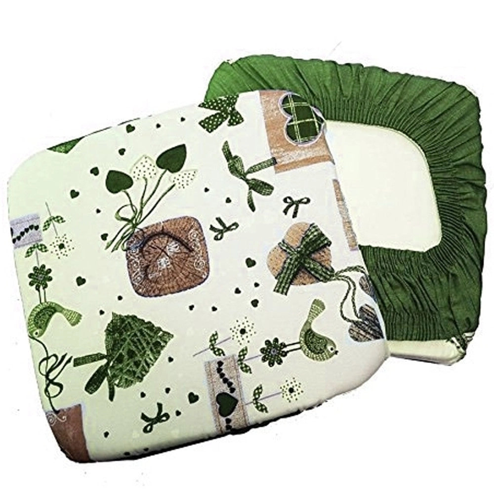 Trade Shop - 6 Coprisedia Cuscini Con Fascia Elastico Cuscino Per Sedie Colore Verde Shabby -