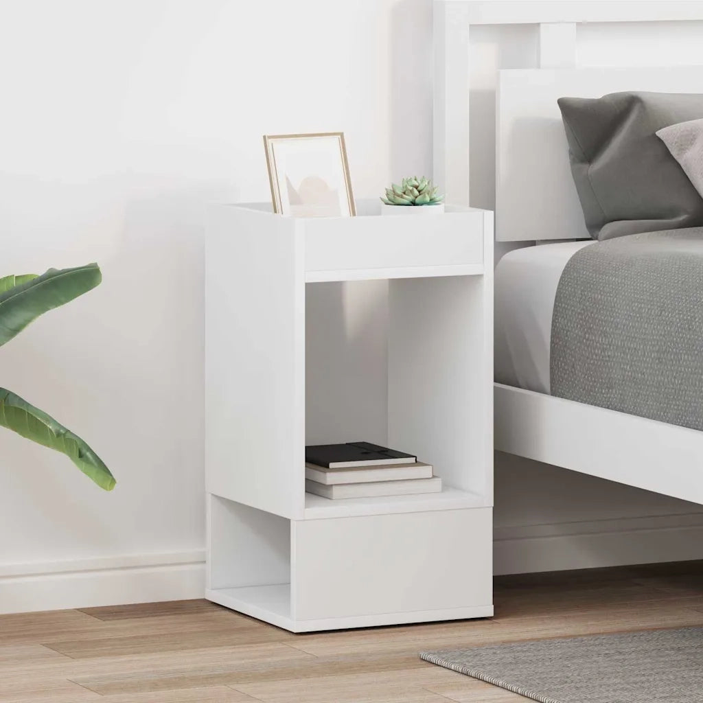 Tavolino 2 pcs Bianco 30 x 30 x 56 cm Legno multistrato