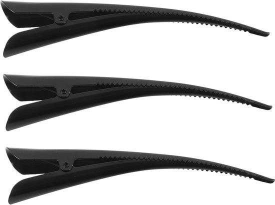 Spazzola per capelli con lama alligatore grande antiscivolo - 3 pezzi - 13,5 cm di lunghezza - clip per capelli in acciaio inossidabile