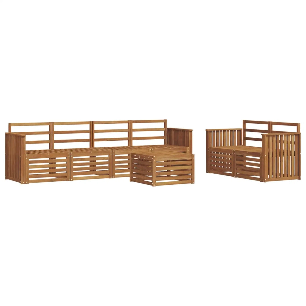 Set di divani da esterno 7 pcs Naturale