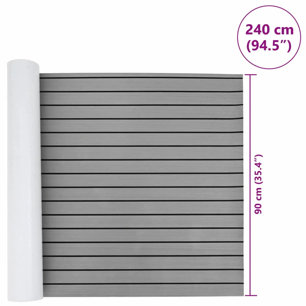 Tappetino per Barche Grigio Chiaro e Nero 240 x 90 cm EVA CFW9877266