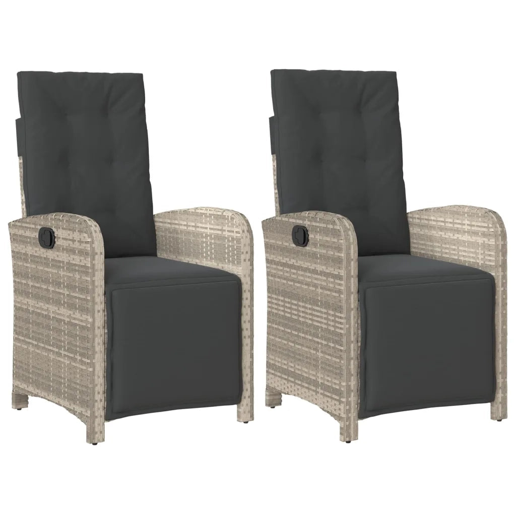 Sedie da Giardino Reclinabili 2 pz | Sedie da Esterno con Poggiapiedi Polyrattan
