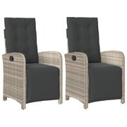 Sedie da Giardino Reclinabili 2 pz | Sedie da Esterno con Poggiapiedi Polyrattan