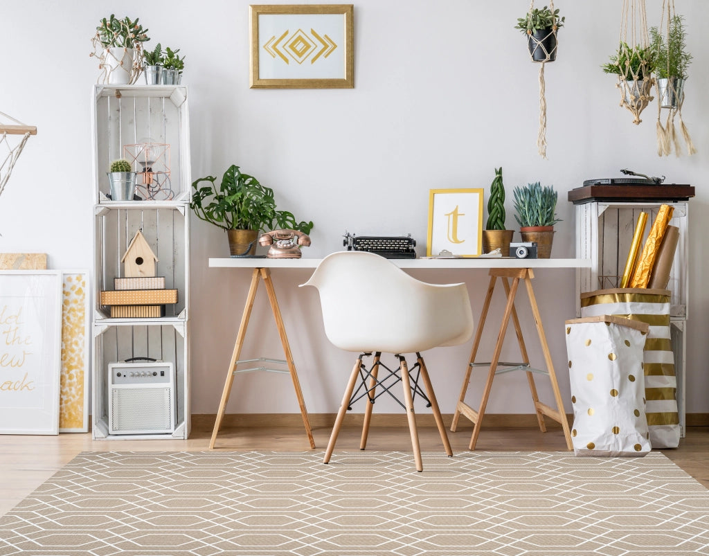 Tappeto vinilico di alta qualità sabbia-bianco nordico 60x200