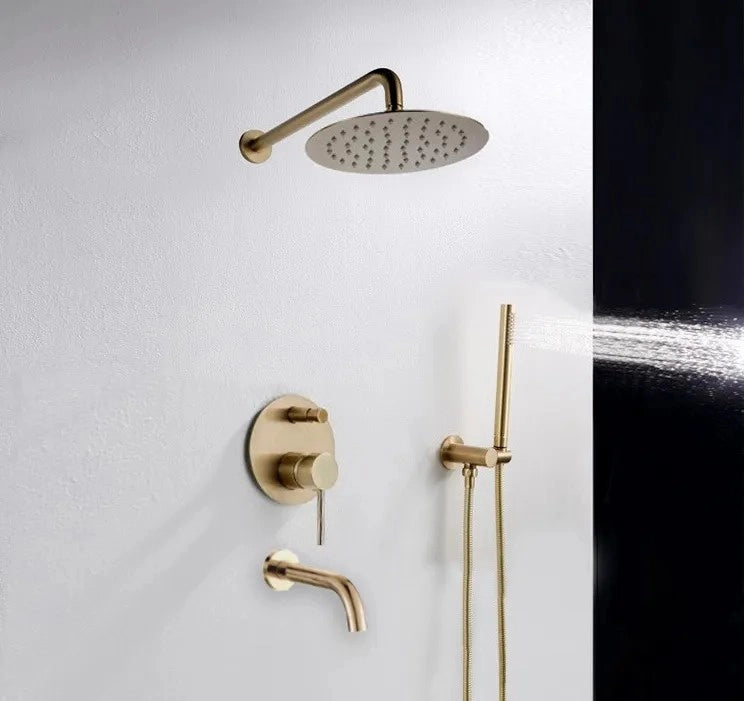 Set Da Vasca-doccia Da Incasso Rea Lungo Gold + Box