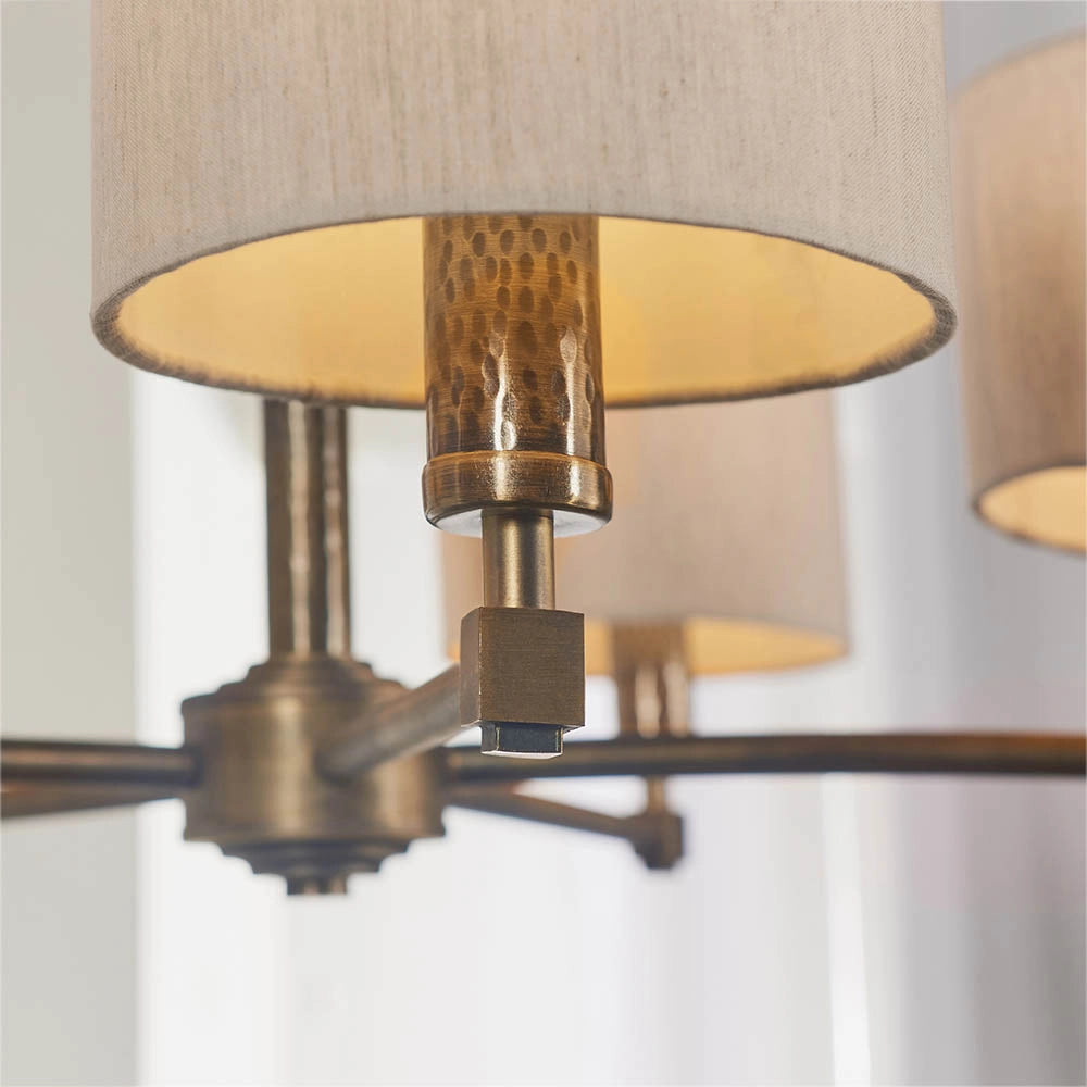 Lampadario 5 luci bronzo anticato, paralumi E14 Endon