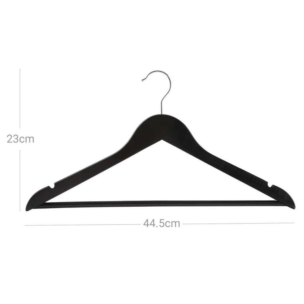 Set di 50 appendiabiti in acero con scanalature e barra girevole a 360 gradi per pantaloni colore nero 12_0003789
