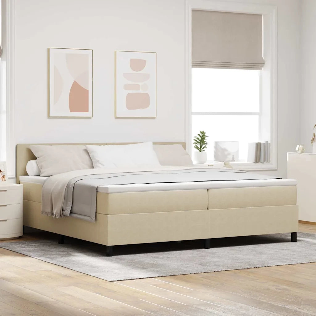Letto a Sorgente LED Grigio chiaro e bianco 200 x 200 cm 3337618