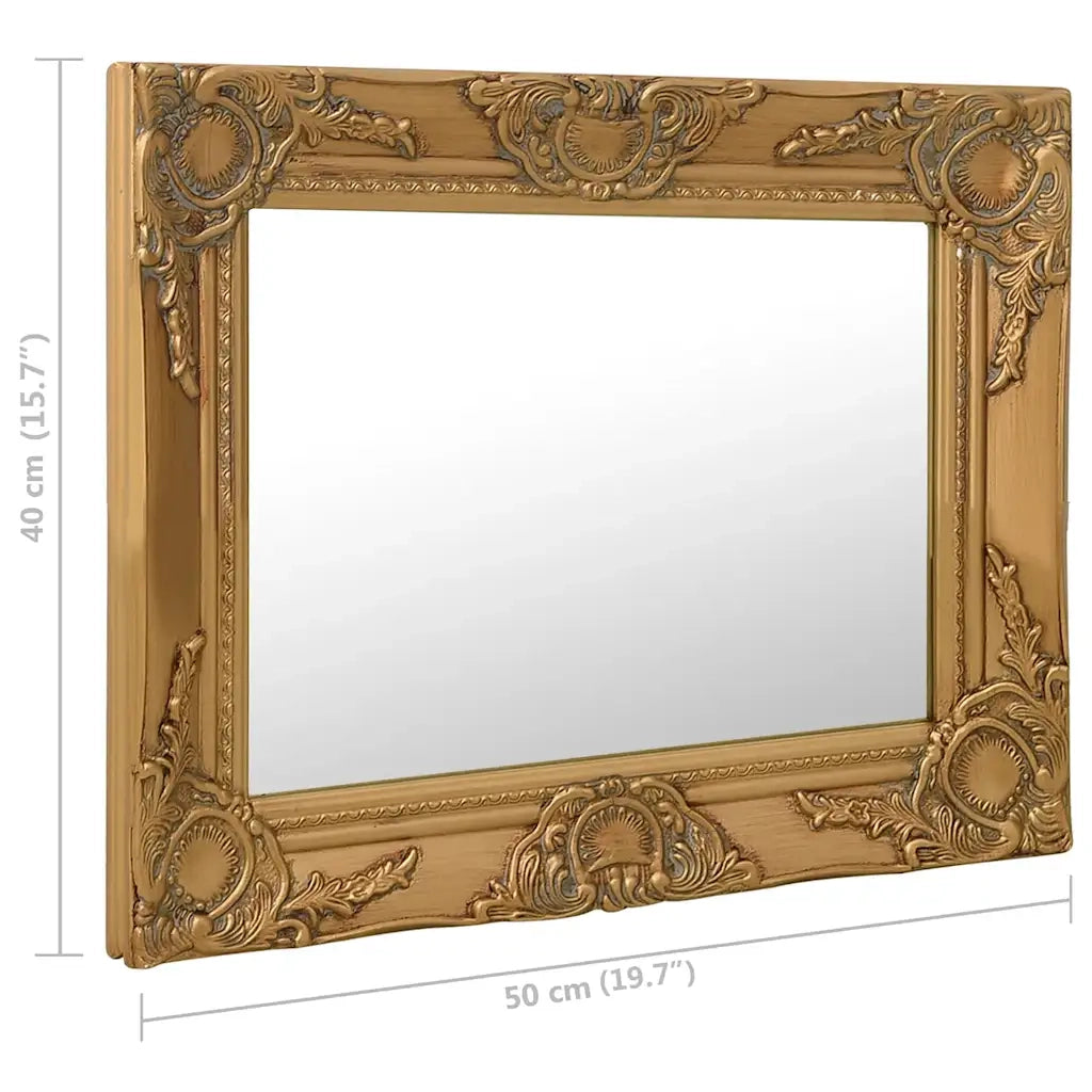 Specchio da Parete | Specchio decorativo Stile Barocco 50x40 cm Oro