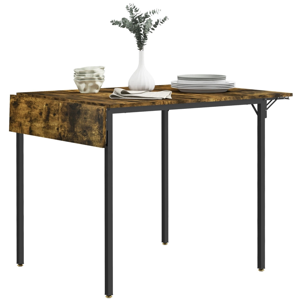 Tavolo da Pranzo a Ribalta 2-4 Persone Stile Industriale 120x79x79 cm Marrone Rustico