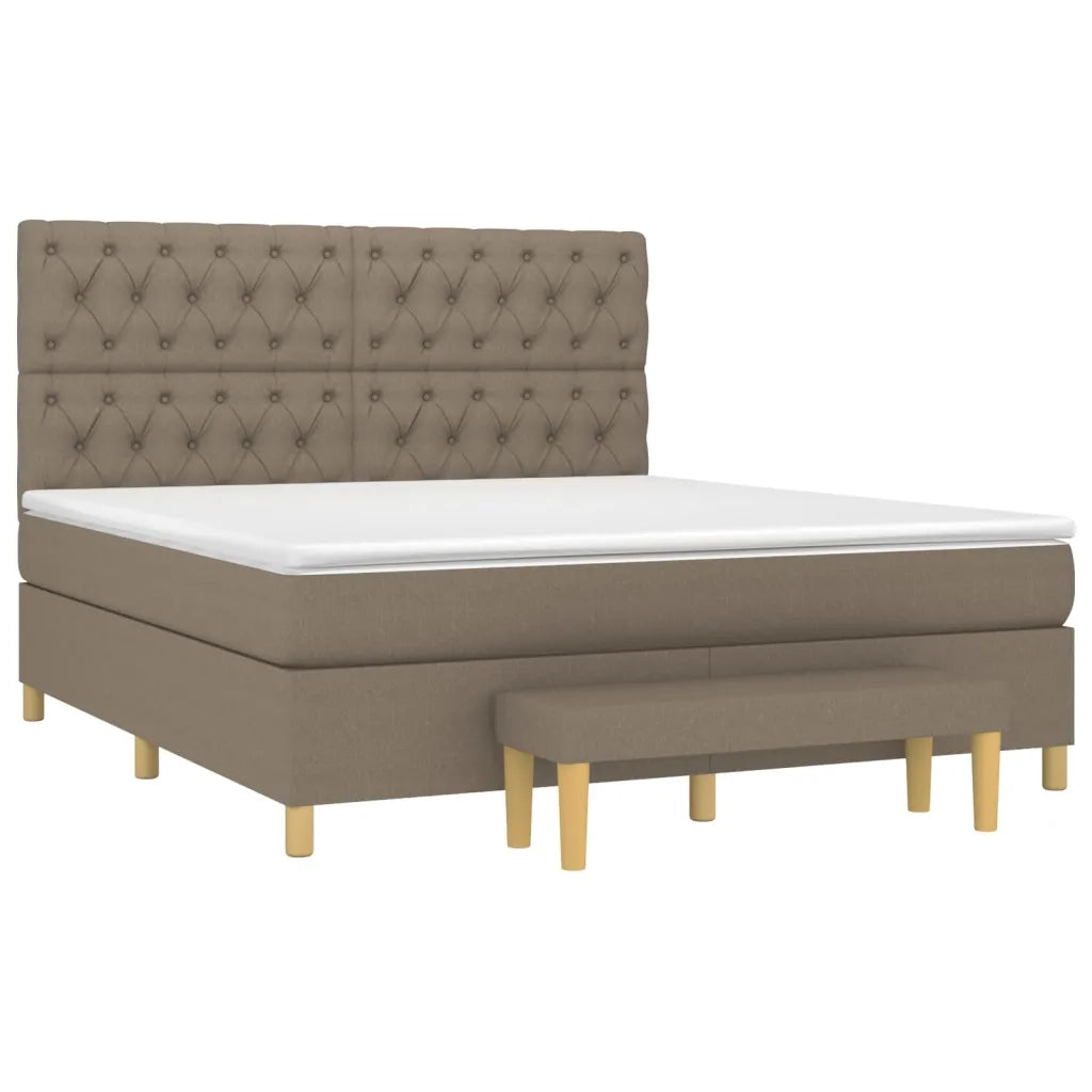 Giroletto a Molle con Materasso Tortora 160x200 cm in Tessuto 3137409
