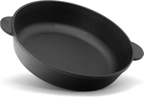 Piastra da cottura in acciaio inossidabile 24 cm - casseruola con maniglie - forno a induzione, griglia a gas, fuoco - tutti i tipi di fonti di calore