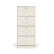 Scarpiera in Legno 4 Ante colore Bianco Nordico Mobiletto 24 Paia 63x24x150H cm
