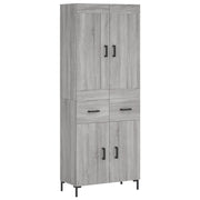 Credenza | Madia | Buffet da pranzo | Armadio da pranzo Grigio Sonoma 69,5x34x180 cm in Legno Multistrato