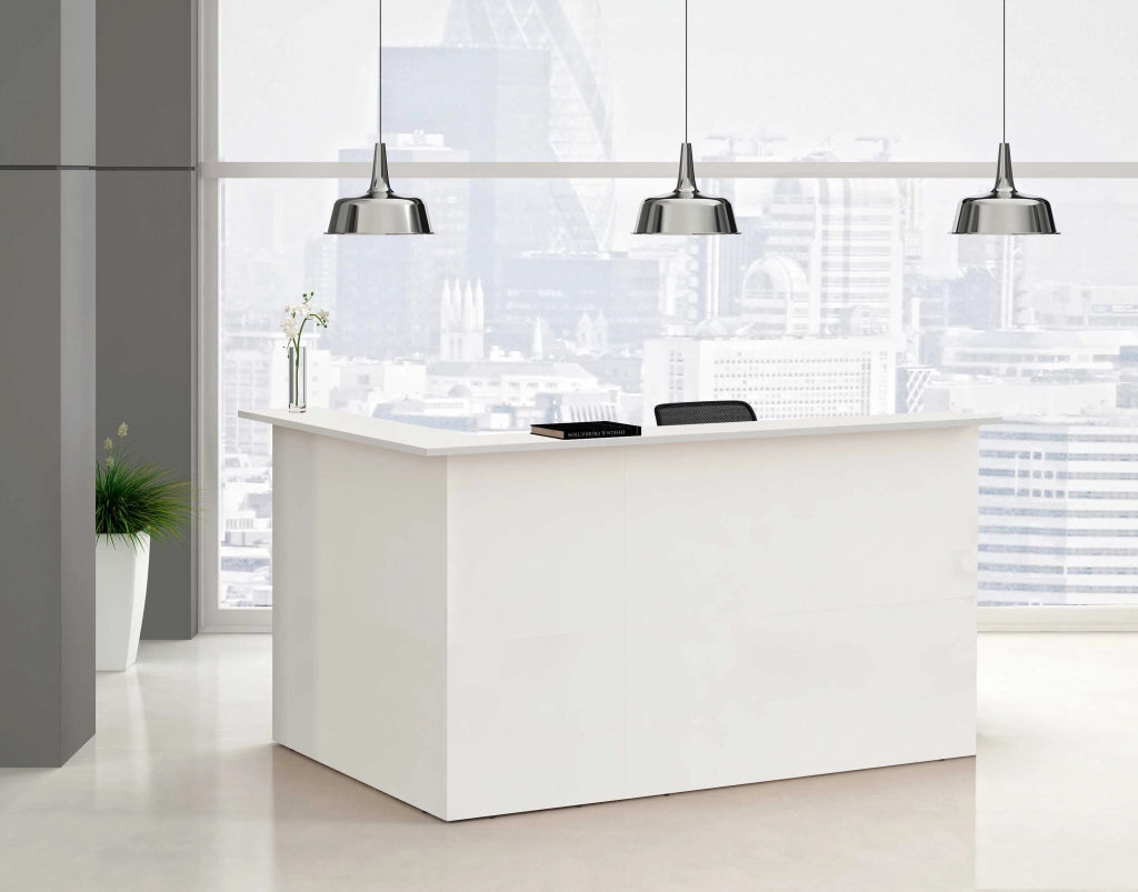 Composizione reception in melaminico da ufficio cm. 216x156x117h