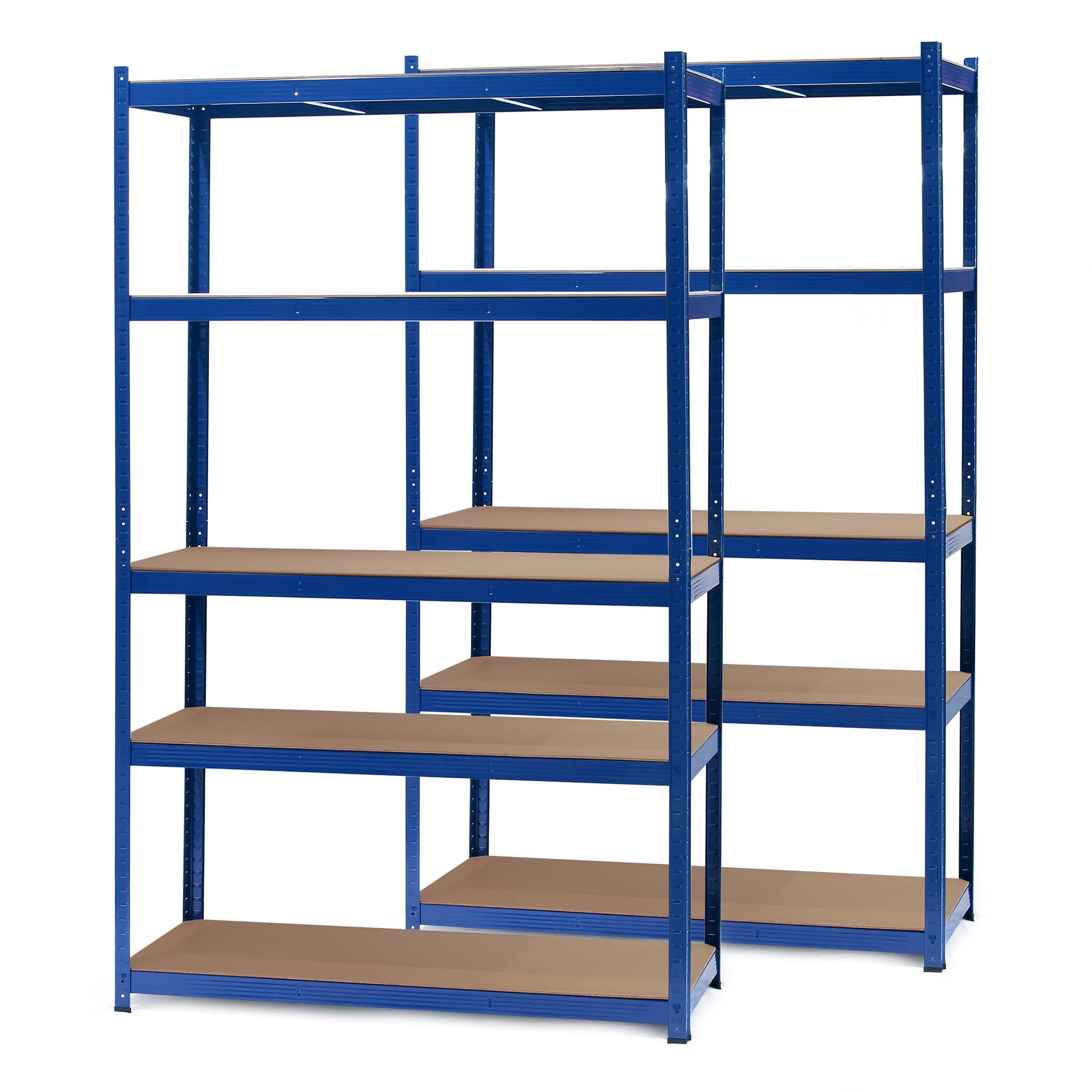 Set 2x Scaffali a incastro per carichi pesanti Blu 120x50x200cm 5 ripiani 175kg/piano