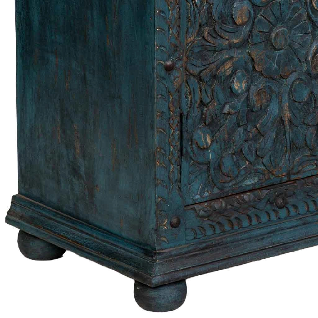 Armadio artigianale in legno blu 102x44x183h cm
