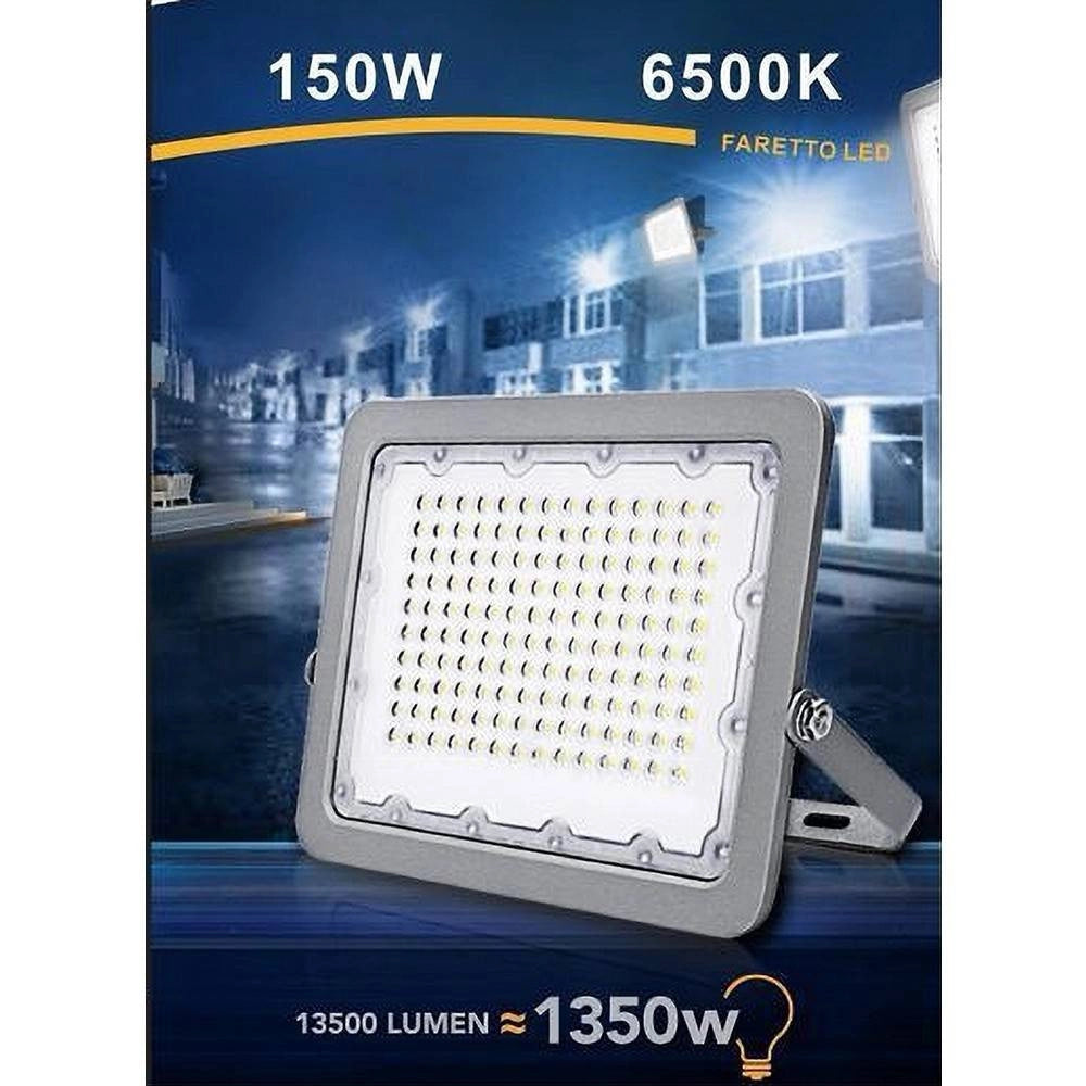 Trade Shop - Faro Led 150w Proiettore Esterno Ip65 Grigio Luce 6500k 4000k 3000k Fs150w-g5 -