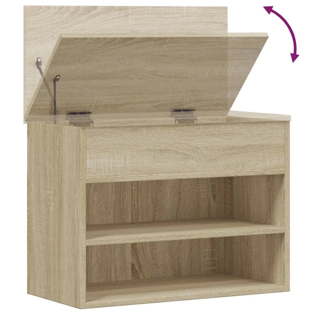 Panca Portascarpe Rovere Sonoma 60x30x45 cm in Truciolato