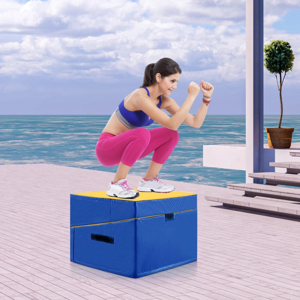 Tappetino da ginnastica a forma di cuneo per casa-Tappetino yoga pieghevole con schiuma EPE e pelle antiscivolo Giallo