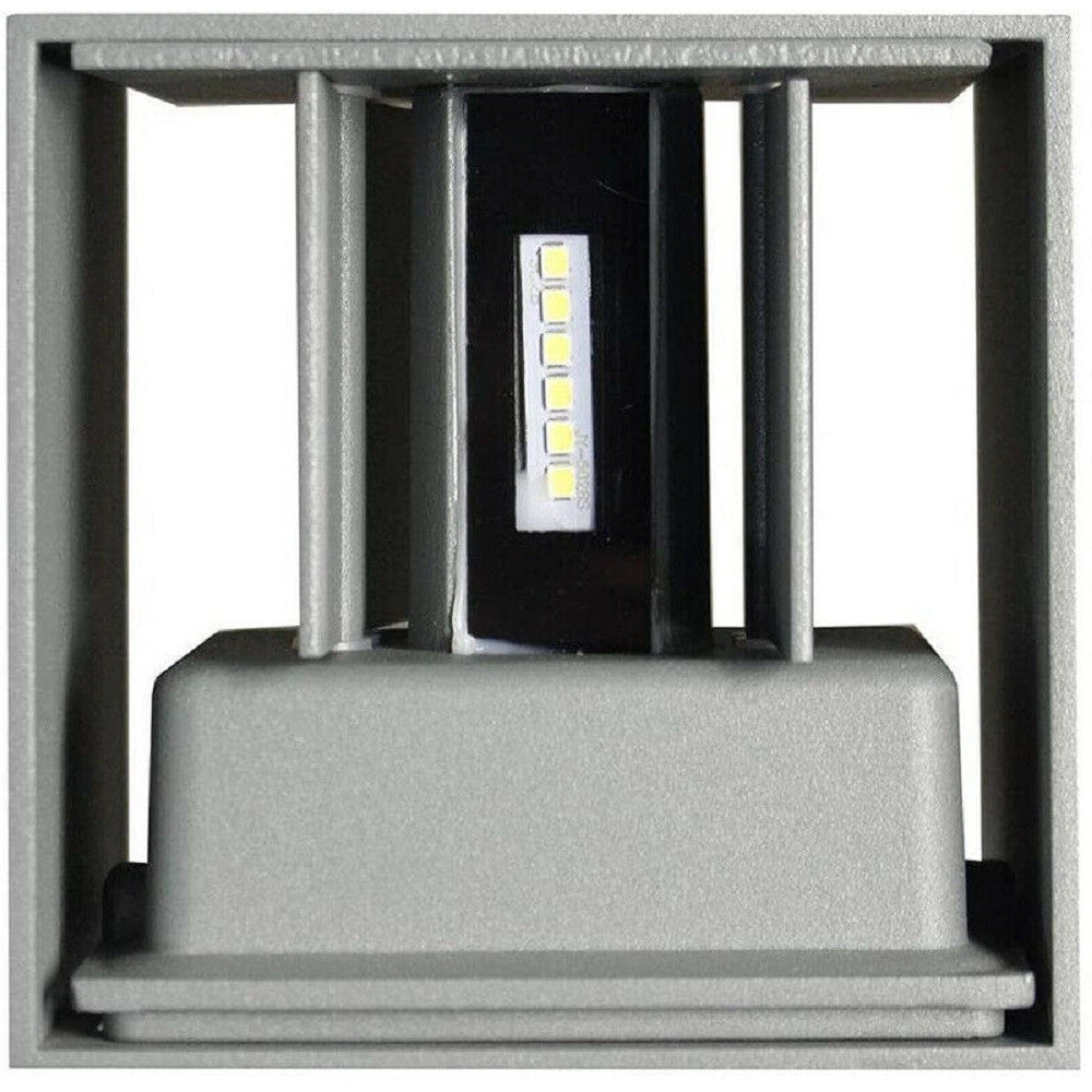 Trade Shop - Applique Doppia Emissione Led Cob 12w Esterno Luce 4000k 3000k 6500k Grigio Es46 -