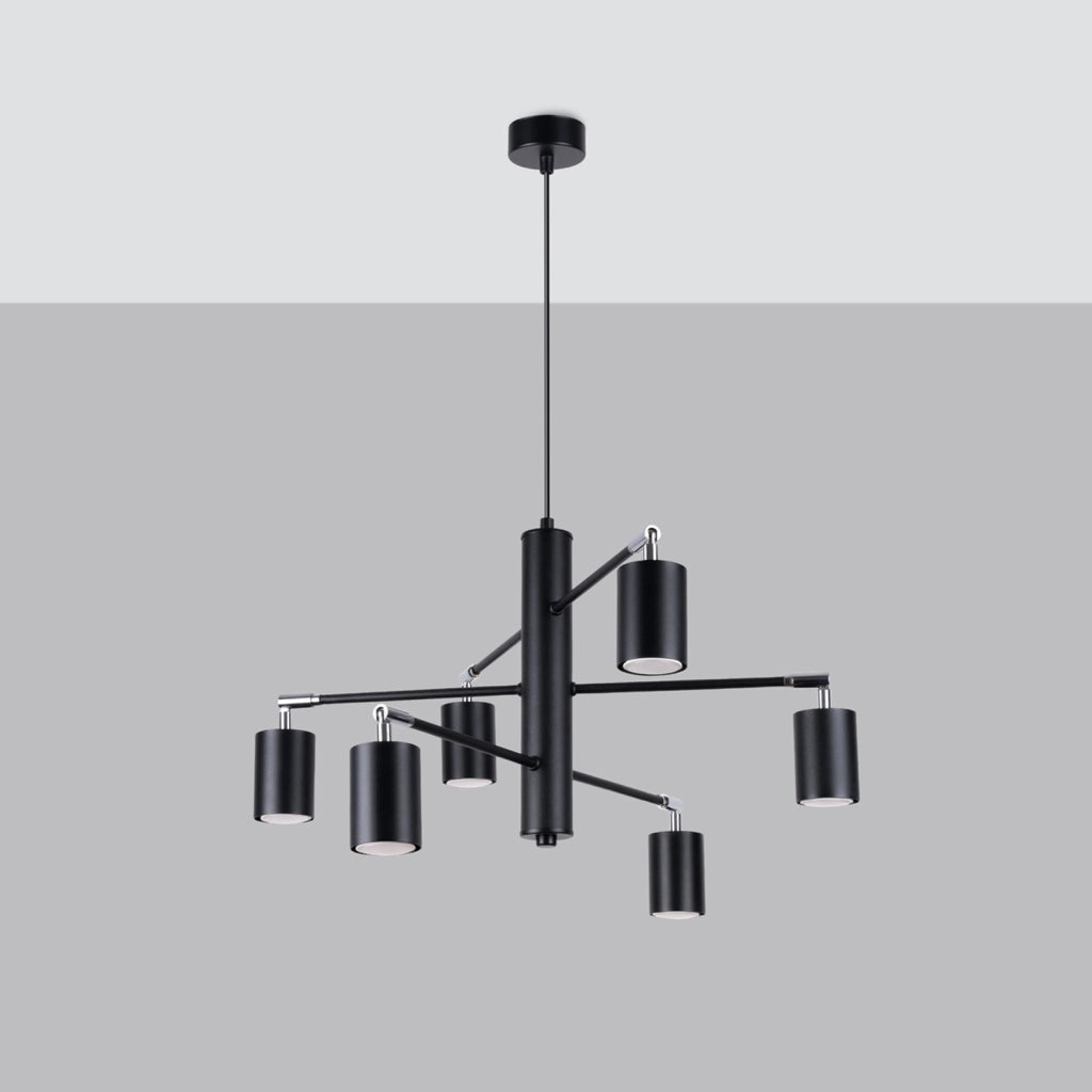 Lampada a sospensione nera FJELLO 6xGU10 Pure Lume